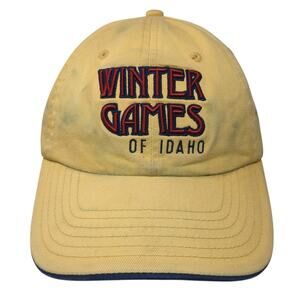Winter Games Of Idaho Baseball Cap Yellow One Size Adjustable Embroidered
